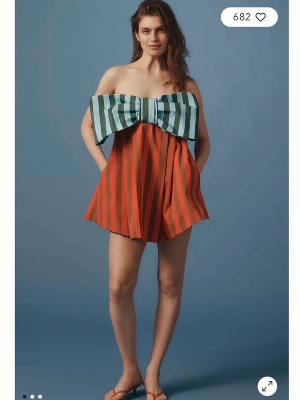 BOYKO Millie Striped Strapless Swing Mini Dress with Bow - Picture 4 of 9